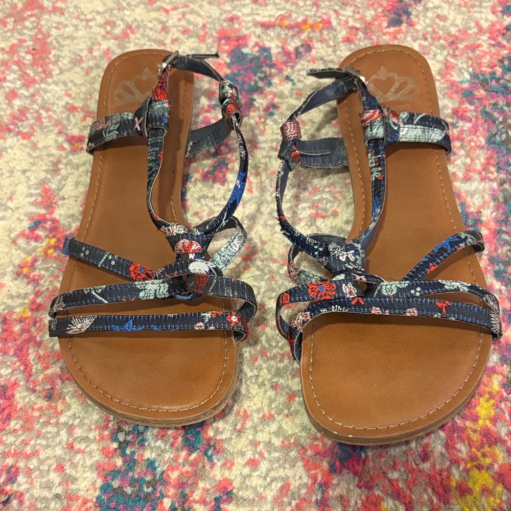 Fergalicious Navy Floral Sandals